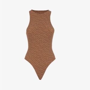 FENDI x Skims high neck sleeveless bodysuit - Brown